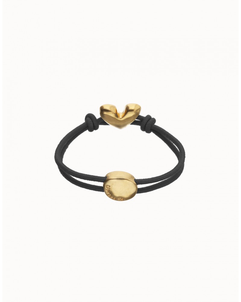 Pulsera elàstica con corazòn baño ORO UNOde50