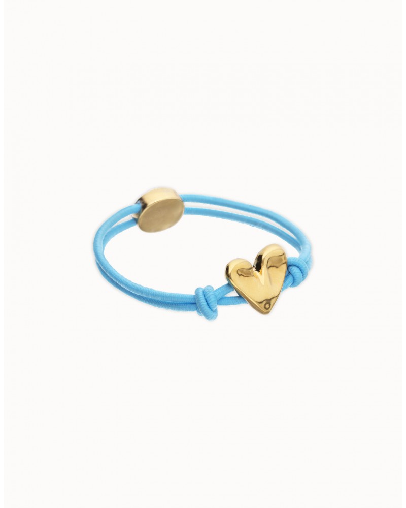 Pulsera elàstica con corazòn baño ORO UNOde50