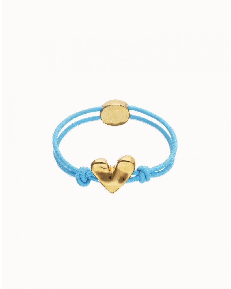 Pulsera elàstica con corazòn baño ORO UNOde50