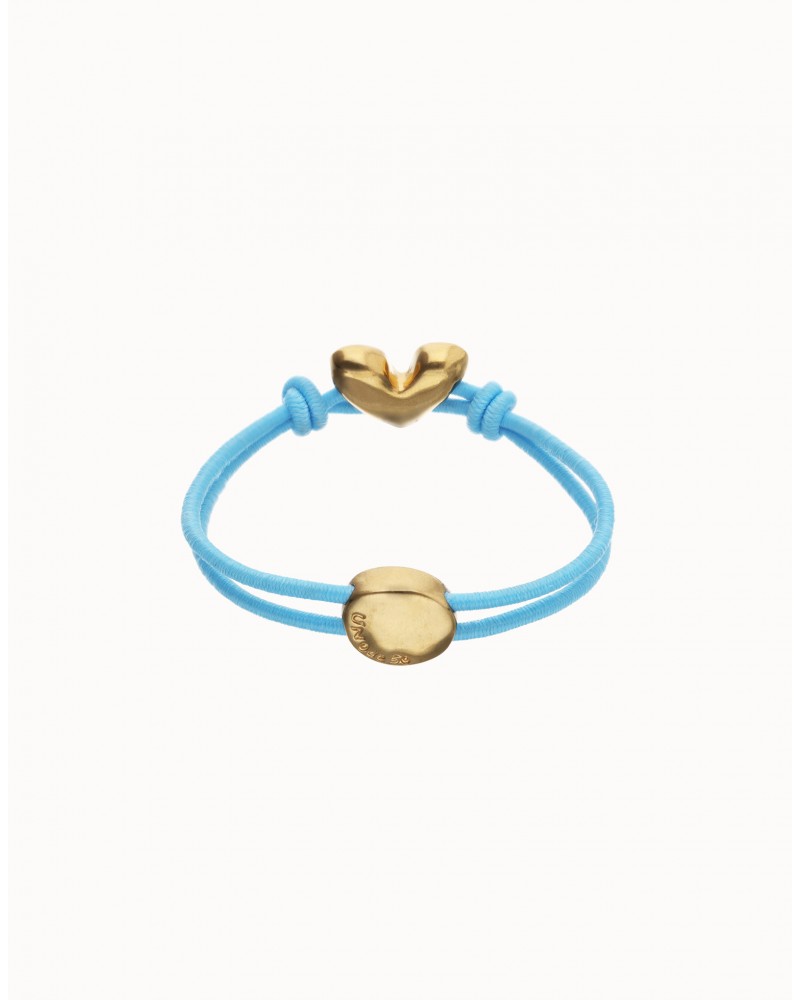 Pulsera elàstica con corazòn baño ORO UNOde50