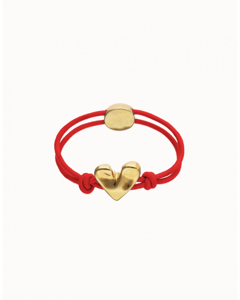 Pulsera elàstica con corazòn baño ORO UNOde50