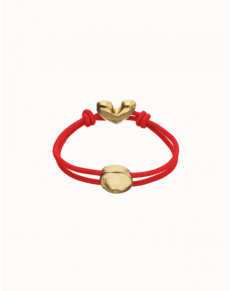 Pulsera elàstica con corazòn baño ORO UNOde50