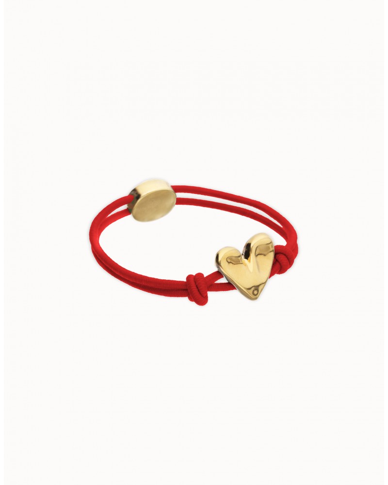 Pulsera elàstica con corazòn baño ORO UNOde50