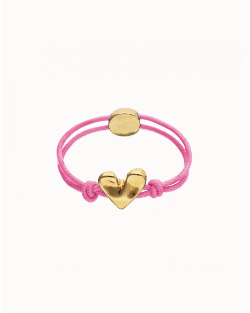 Pulsera elàstica con corazòn baño ORO UNOde50