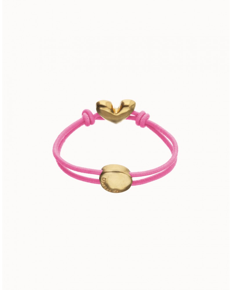 Pulsera elàstica con corazòn baño ORO UNOde50