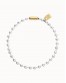 Collar de bolas baño plata con candado baño oro UNOde50