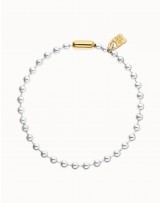 Collar de bolas baño plata con candado baño oro UNOde50
