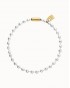 Collar de bolas baño plata con candado baño oro UNOde50