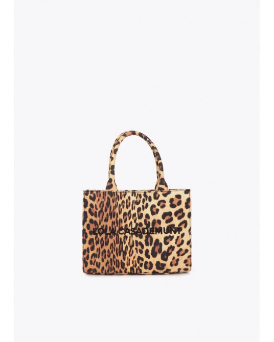 Mini shopper tejido leopardo Lola Casademunt