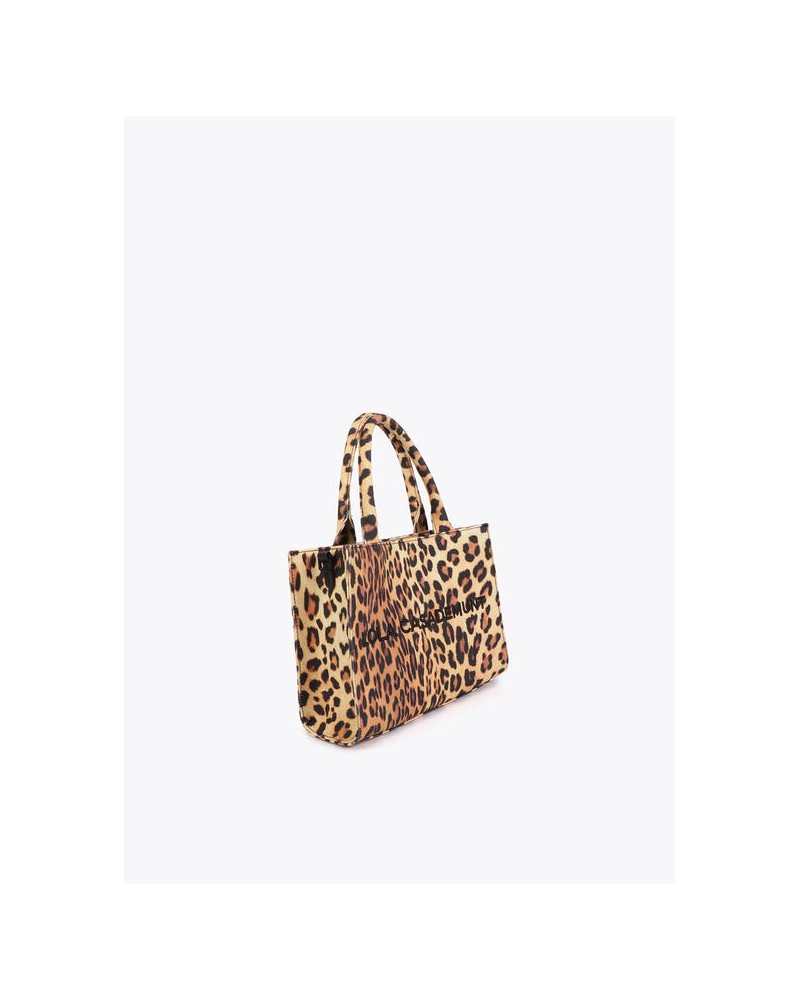 Mini shopper tejido leopardo Lola Casademunt