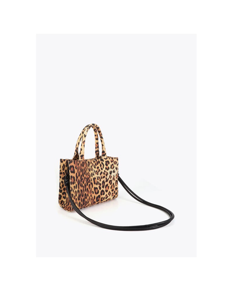 Mini shopper tejido leopardo Lola Casademunt