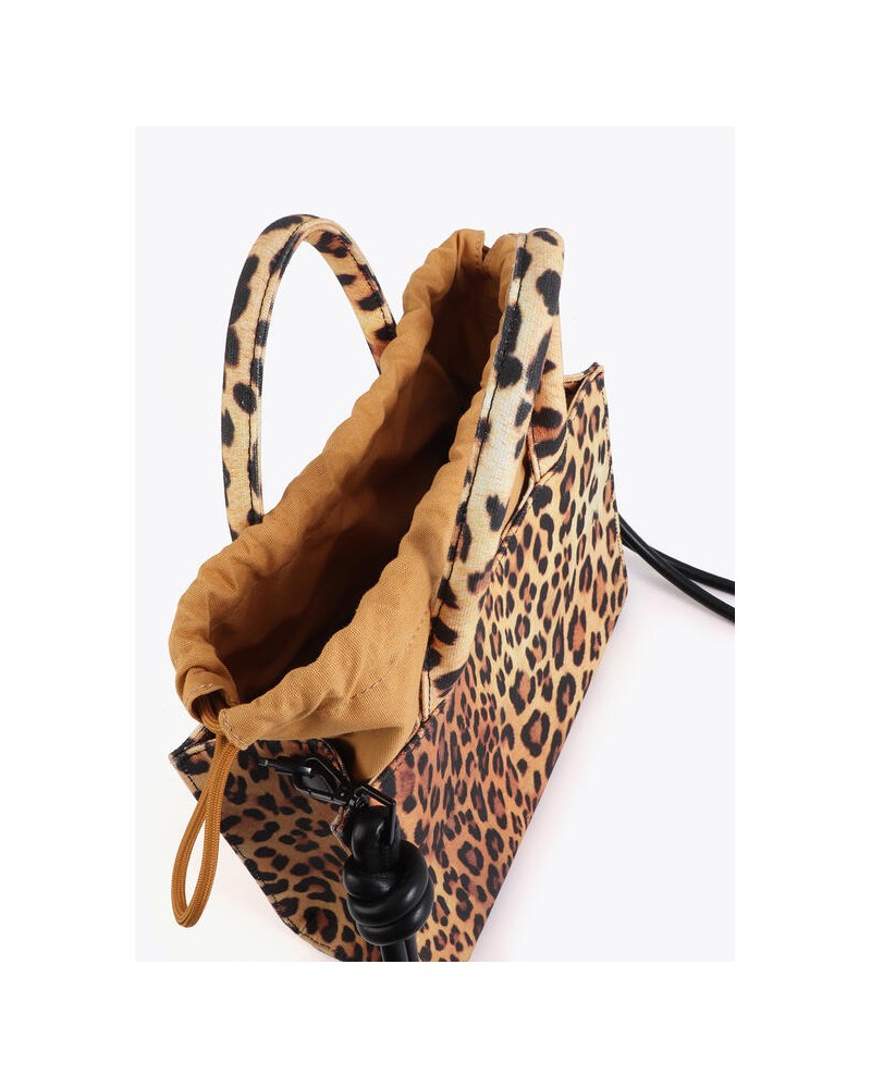 Mini shopper tejido leopardo Lola Casademunt