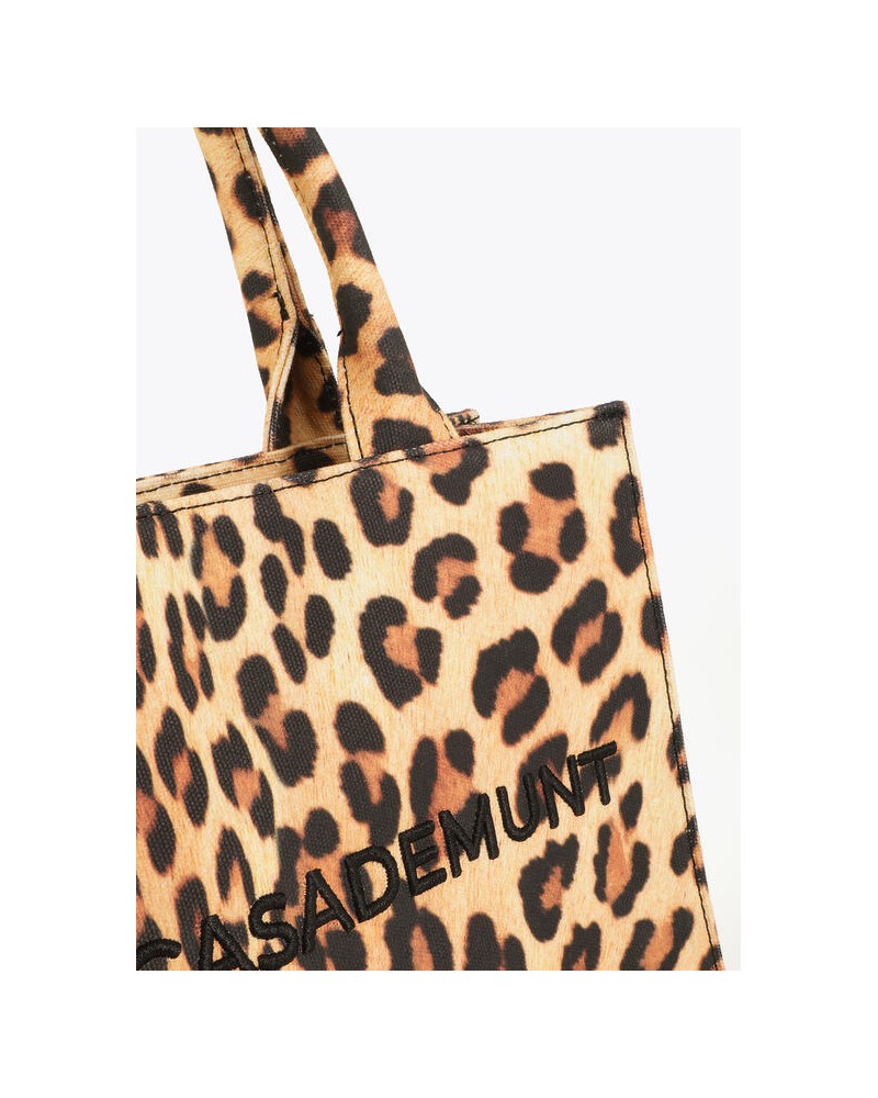 Mini shopper tejido leopardo Lola Casademunt