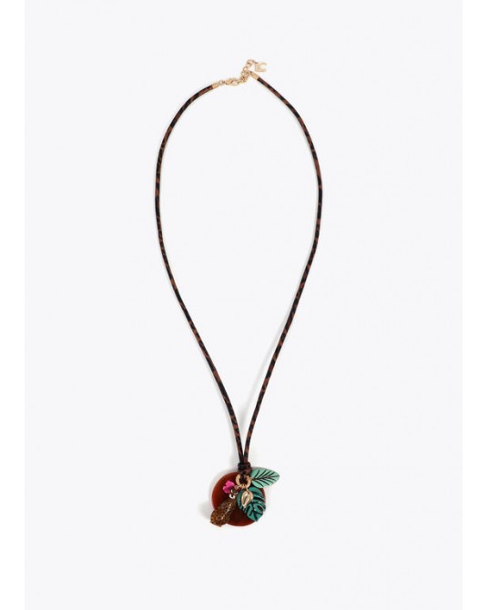 Collar largo cordón charms tropicales Lola Casademunt