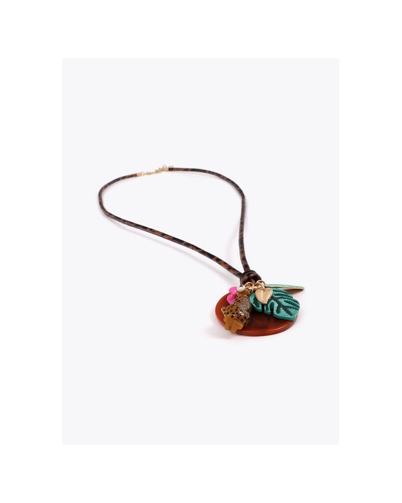 Collar largo cordón charms tropicales Lola Casademunt