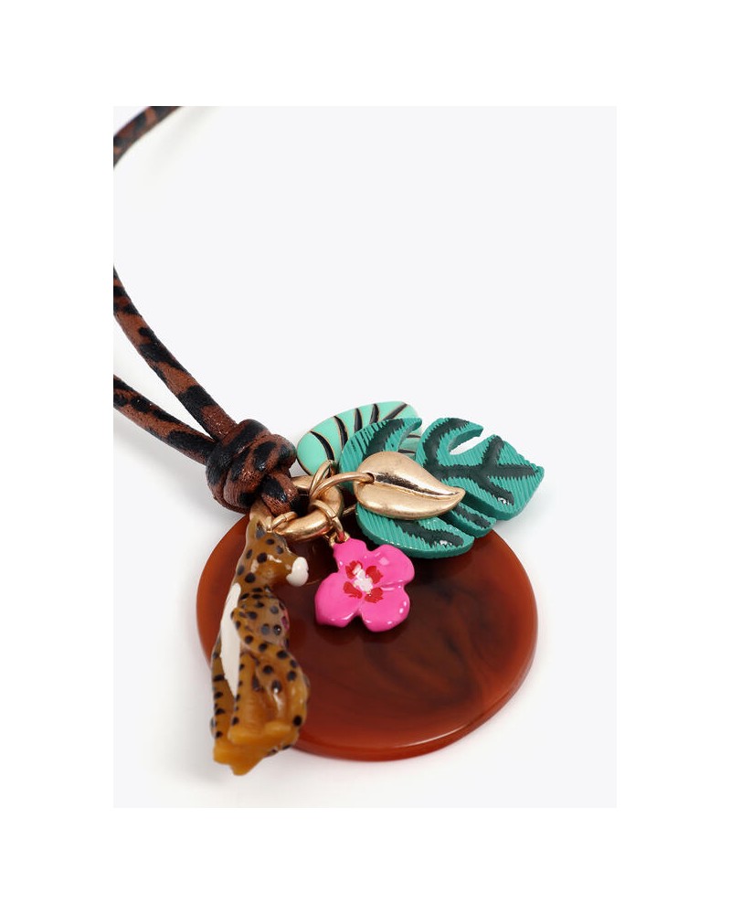 Collar largo cordón charms tropicales Lola Casademunt
