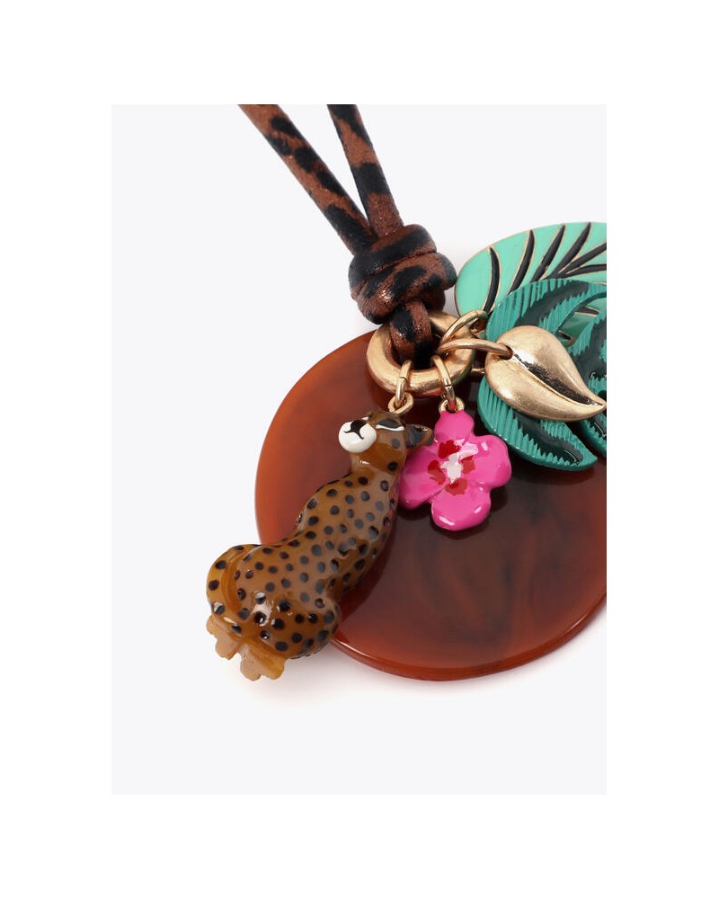 Collar largo cordón charms tropicales Lola Casademunt