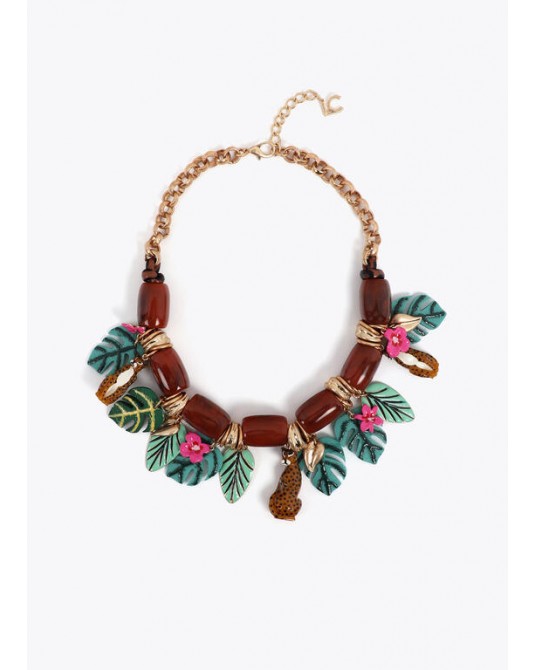Collar corto cadena con charms tropicales Lola Casademunt