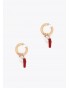 Pendientes de aro con charms de coral y perla Lola Casademunt