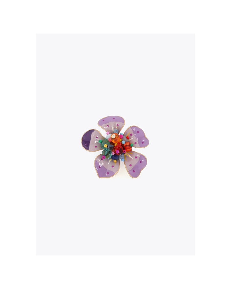 Anillo de flor lacada con abalorios Lola Casademunt