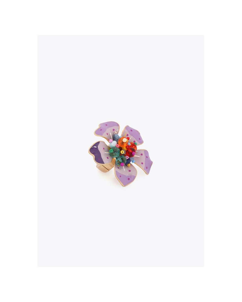 Anillo de flor lacada con abalorios Lola Casademunt