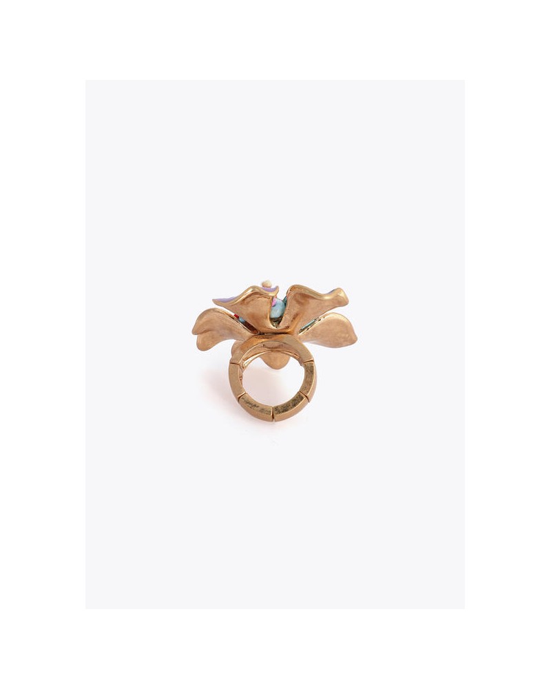 Anillo de flor lacada con abalorios Lola Casademunt