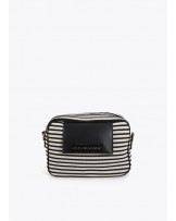 Bandolera tejido rayas combinado piel Lola Casademunt