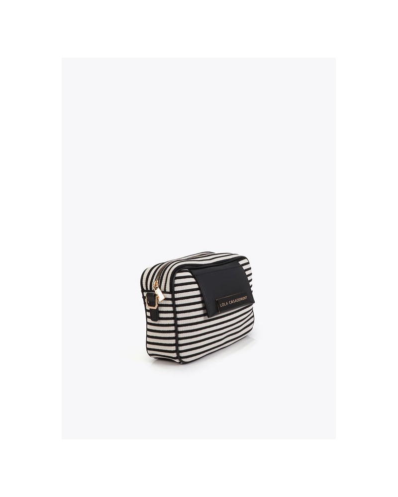 Bandolera tejido rayas combinado piel Lola Casademunt