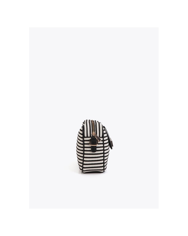 Bandolera tejido rayas combinado piel Lola Casademunt