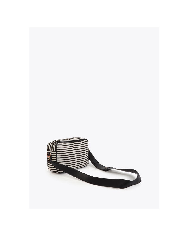 Bandolera tejido rayas combinado piel Lola Casademunt
