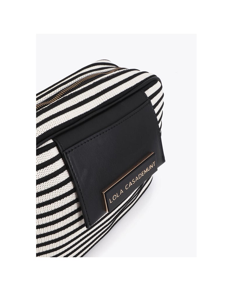 Bandolera tejido rayas combinado piel Lola Casademunt