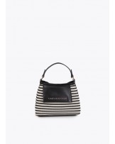 Bandolera tejido rayas combinado piel Lola Casademunt