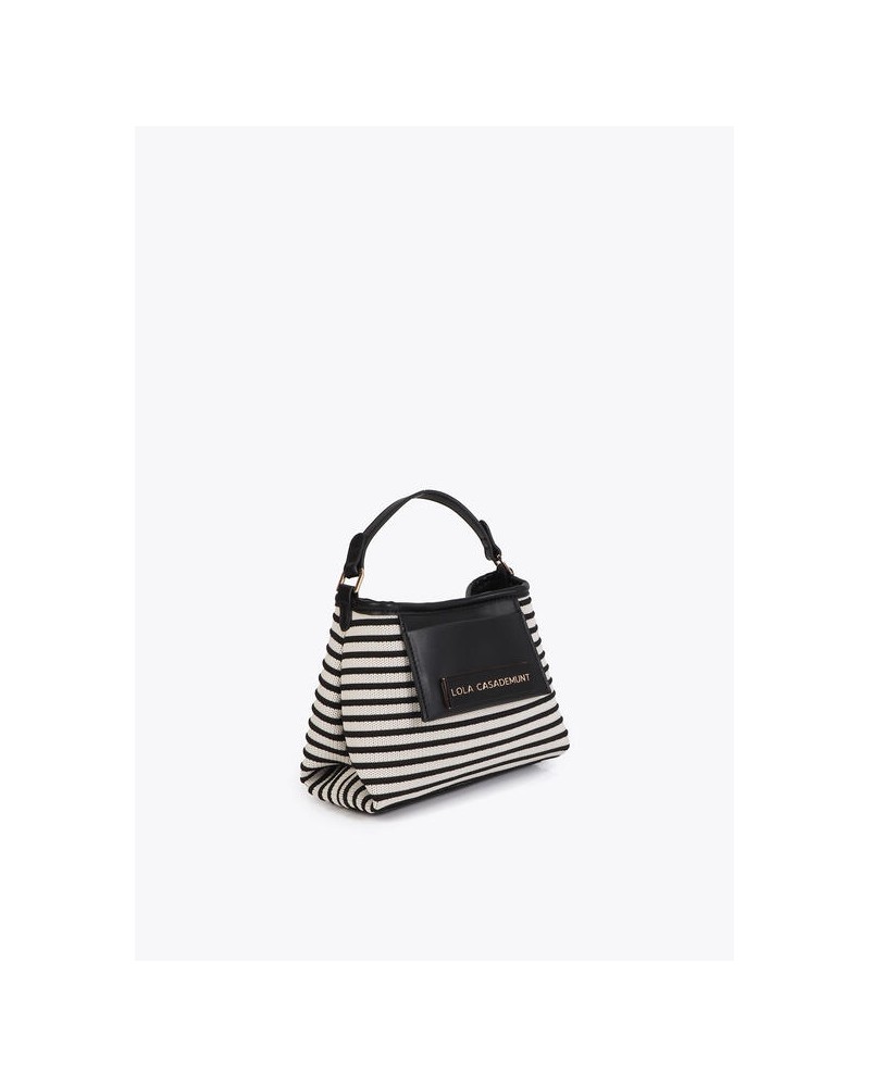 Bandolera tejido rayas combinado piel Lola Casademunt