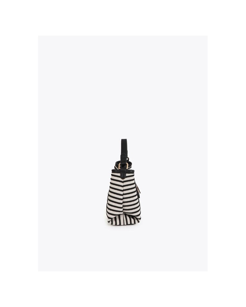 Bandolera tejido rayas combinado piel Lola Casademunt