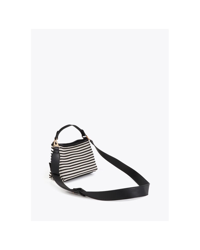 Bandolera tejido rayas combinado piel Lola Casademunt