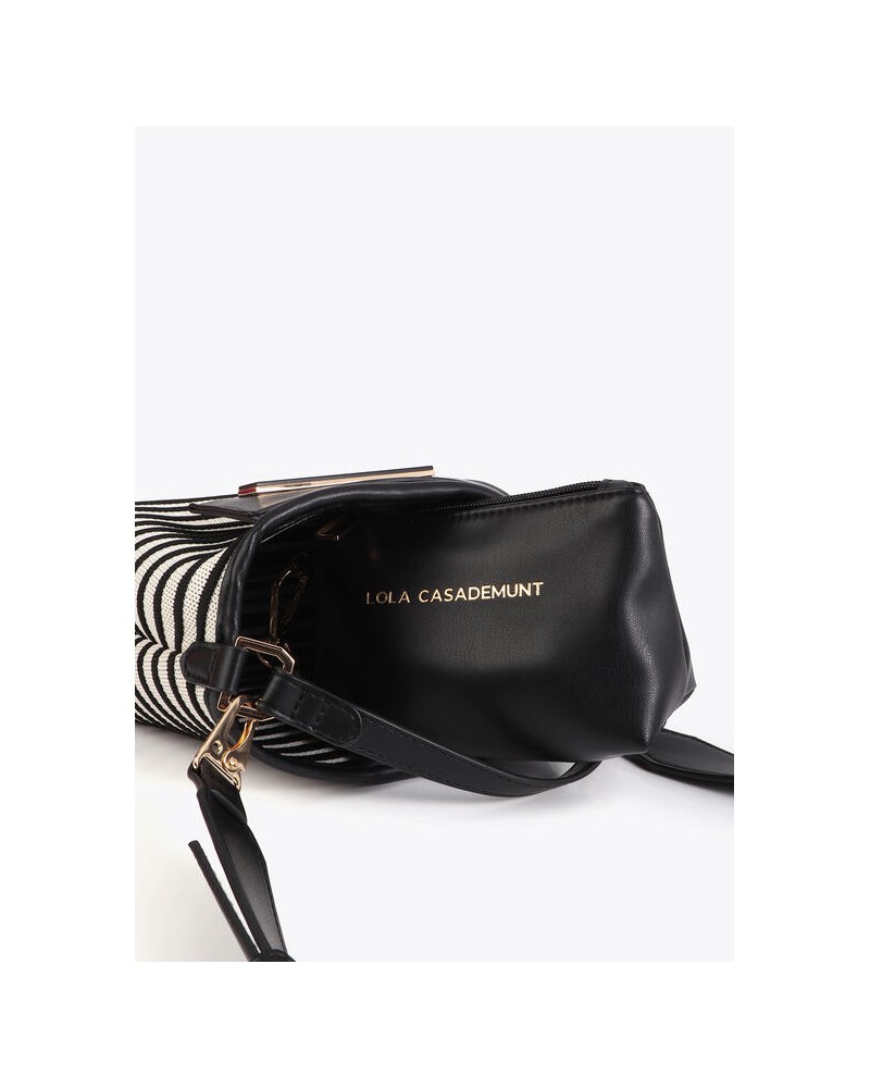 Bandolera tejido rayas combinado piel Lola Casademunt