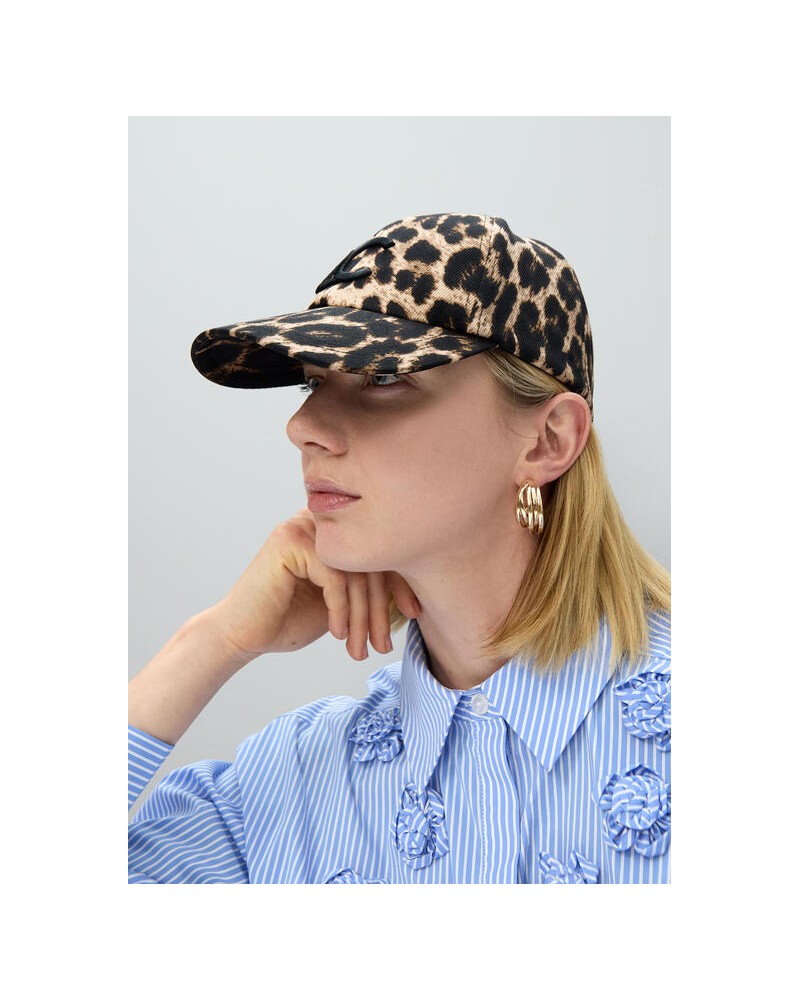 Gorra en leopardo con lentejuelas Lola Casademunt