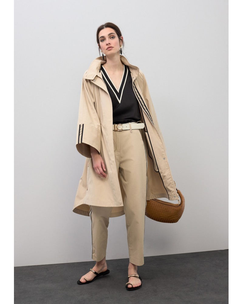 Gabardina oversize rayas Lola Casademunt