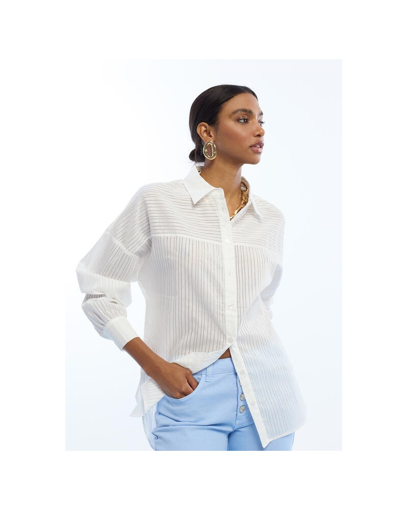 Camisa blanca rayas Lola Casademunt