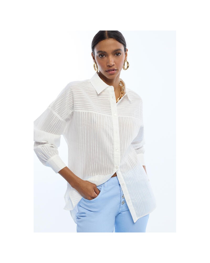 Camisa blanca rayas Lola Casademunt