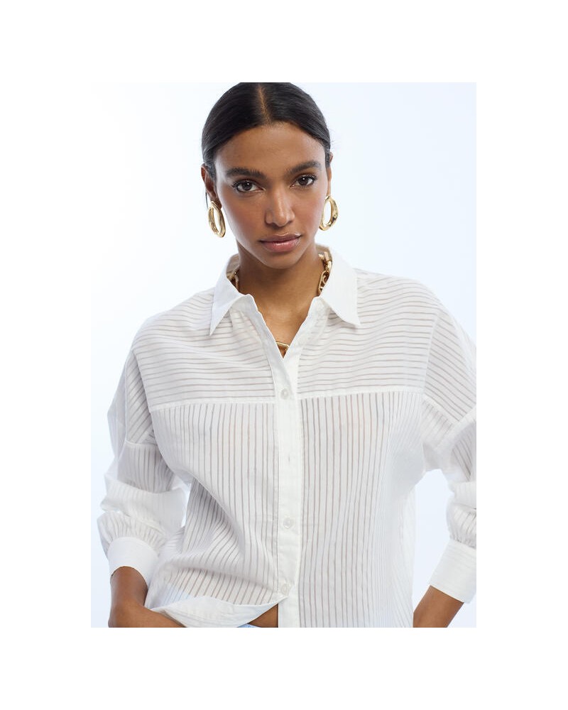 Camisa blanca rayas Lola Casademunt
