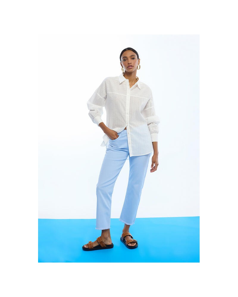 Camisa blanca rayas Lola Casademunt