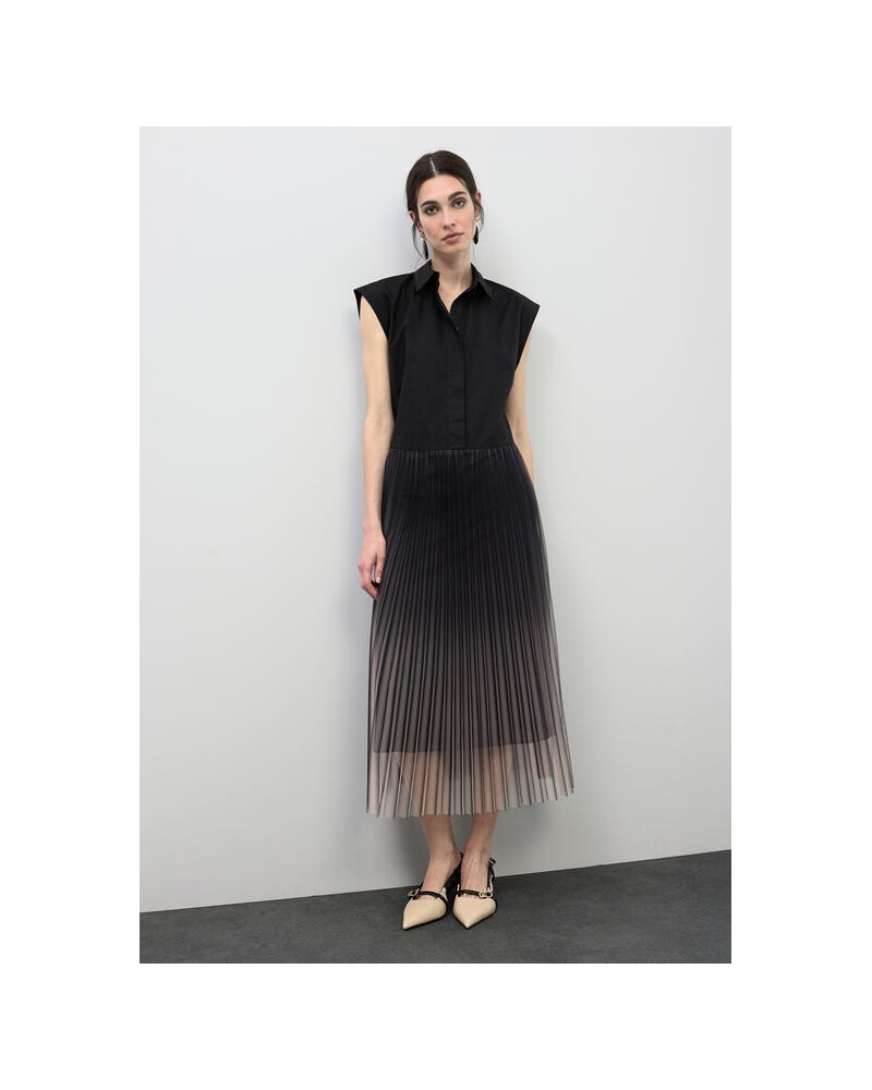 Vestido camisero falda tul Lola Casademunt