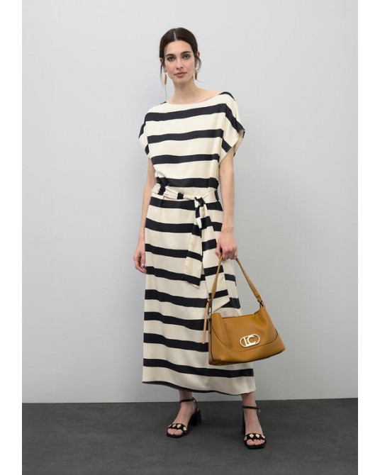 Vestido satinado rayas Lola Casademunt