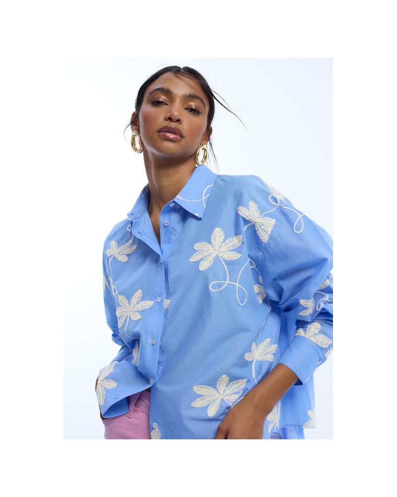 Camisa algodón bordado flores Lola Casademunt