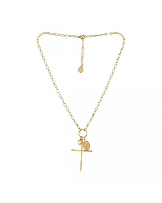 Collar cruz acero de Anartxy