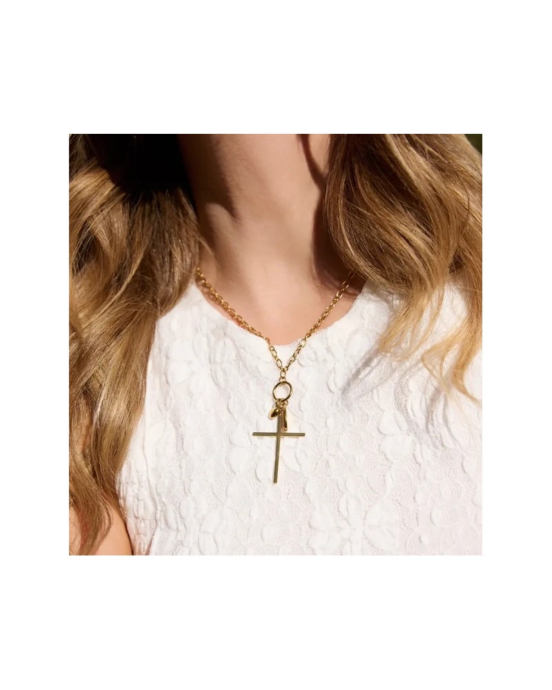 Collar cruz acero de Anartxy