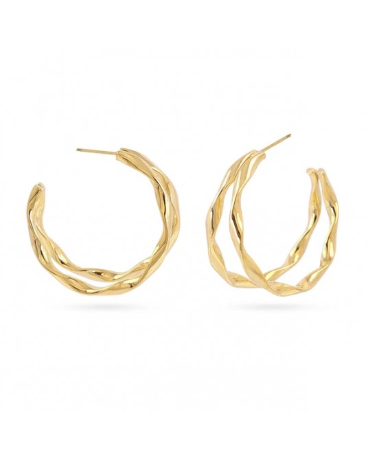 Pendientes aros dobles acero Anartxy