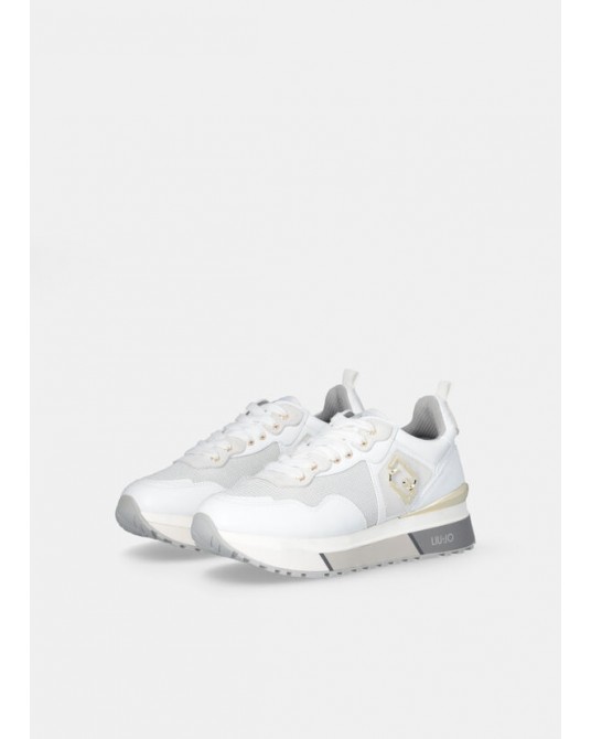 Zapatillas piel y malla blancas de Liujo