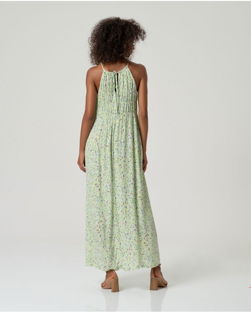 Vestido largo tirantes verde Surkana
